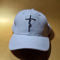 "Faith" Cross Adjustable Cap – Grey