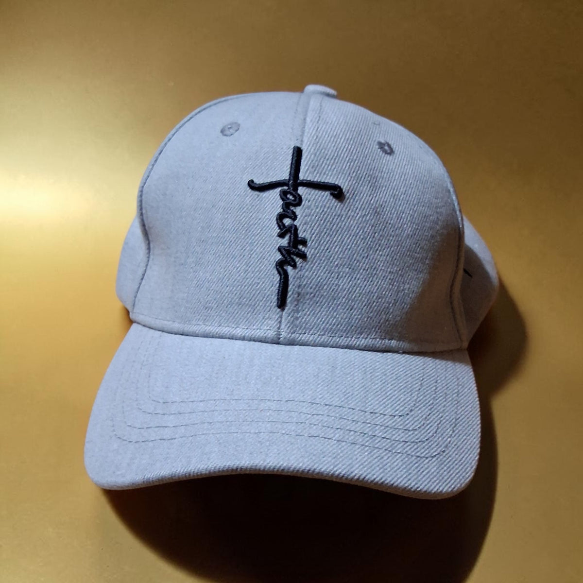 "Faith" Cross Adjustable Cap – Grey