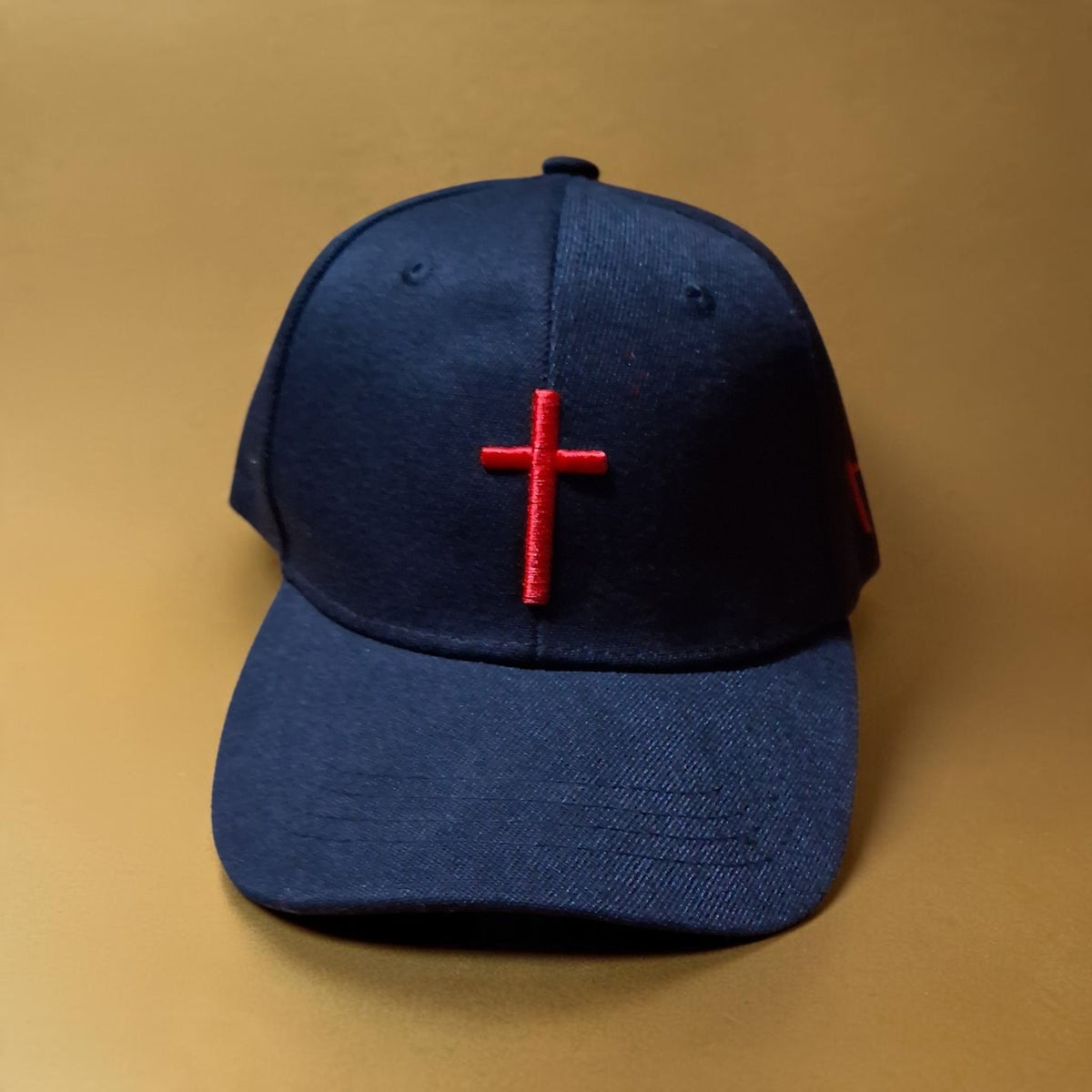 Cross Embroidered Adjustable Cap – Navy
